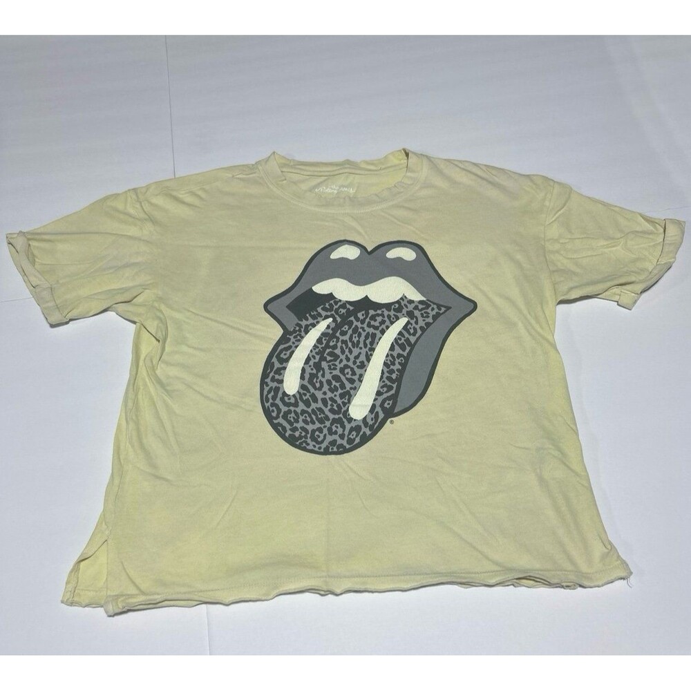 The Rolling Stones Women's Extra Small Leopard Tongue Graphic T-Shirt